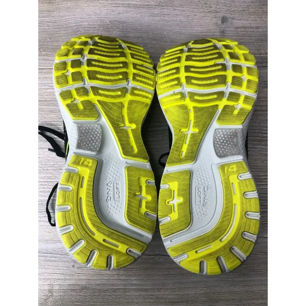 BROOKS Ghost 14 Running Sneakers, Women's Sz 7.5 Black Yellow
